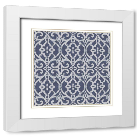 Bazaar Patchwork Pattern IVB White Modern Wood Framed Art Print with Double Matting by Pela Studio