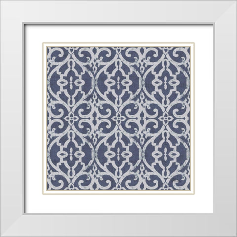 Bazaar Patchwork Pattern IVB White Modern Wood Framed Art Print with Double Matting by Pela Studio