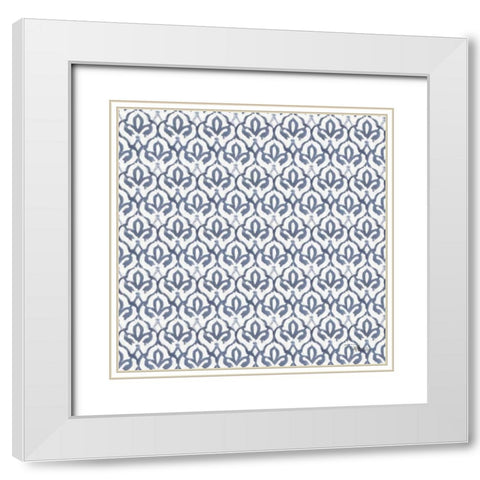 Bazaar Patchwork Pattern VB White Modern Wood Framed Art Print with Double Matting by Pela Studio
