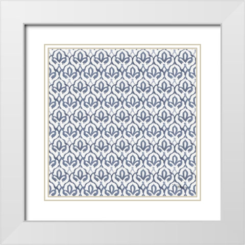 Bazaar Patchwork Pattern VB White Modern Wood Framed Art Print with Double Matting by Pela Studio