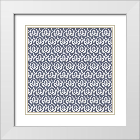 Bazaar Patchwork Pattern VC White Modern Wood Framed Art Print with Double Matting by Pela Studio