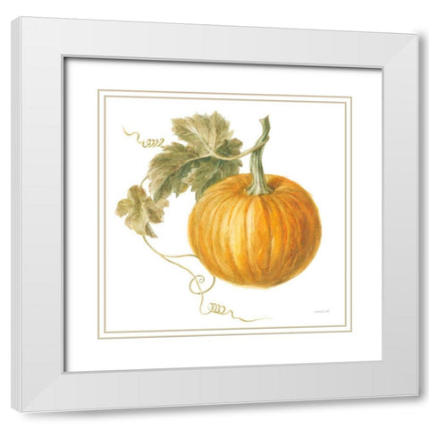 Floursack Autumn VI on White White Modern Wood Framed Art Print with Double Matting by Nai, Danhui