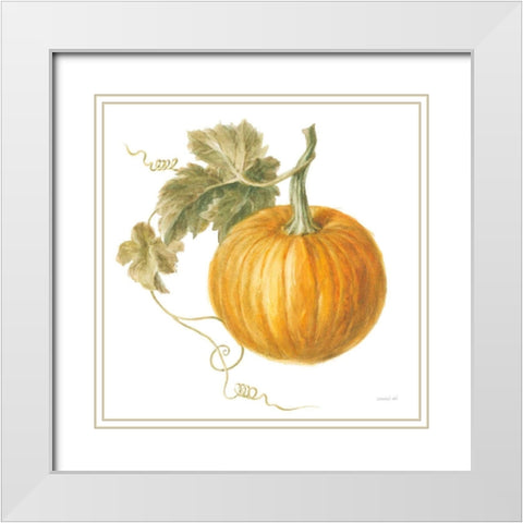 Floursack Autumn VI on White White Modern Wood Framed Art Print with Double Matting by Nai, Danhui