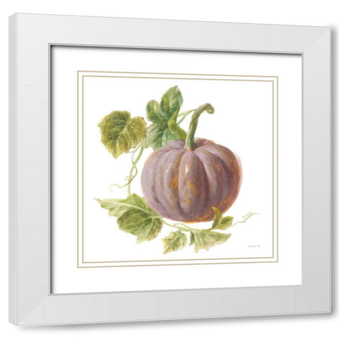 Floursack Autumn VII on White White Modern Wood Framed Art Print with Double Matting by Nai, Danhui