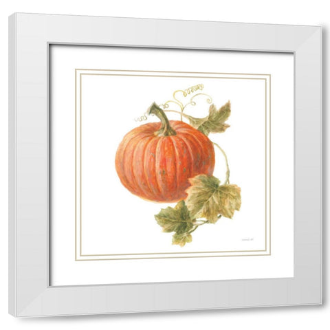 Floursack Autumn VIII on White White Modern Wood Framed Art Print with Double Matting by Nai, Danhui