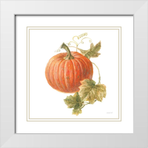 Floursack Autumn VIII on White White Modern Wood Framed Art Print with Double Matting by Nai, Danhui