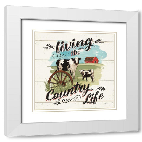 Farm Life II Country White Modern Wood Framed Art Print with Double Matting by Penner, Janelle