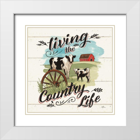 Farm Life II Country White Modern Wood Framed Art Print with Double Matting by Penner, Janelle