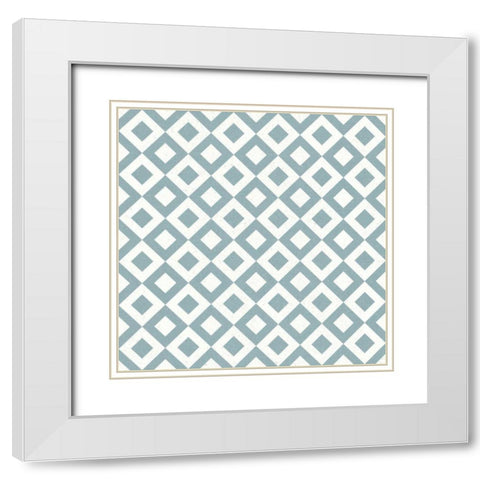 Flowers on White Contemporary Bright Pattern VA White Modern Wood Framed Art Print with Double Matting by Wild Apple Portfolio