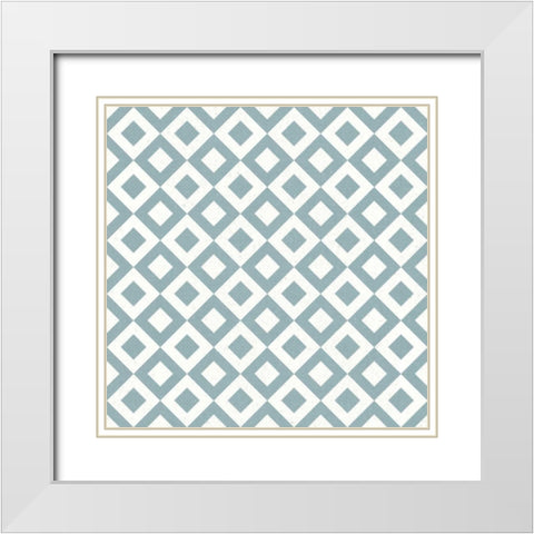 Flowers on White Contemporary Bright Pattern VA White Modern Wood Framed Art Print with Double Matting by Wild Apple Portfolio