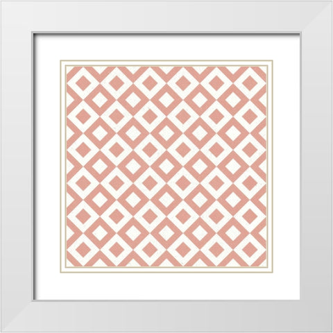 Flowers on White Contemporary Bright Pattern VC White Modern Wood Framed Art Print with Double Matting by Wild Apple Portfolio