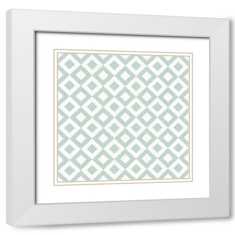 Flowers on White Contemporary Bright Pattern VD White Modern Wood Framed Art Print with Double Matting by Wild Apple Portfolio
