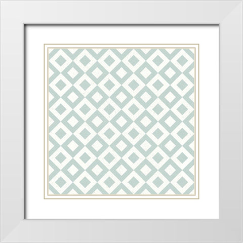 Flowers on White Contemporary Bright Pattern VD White Modern Wood Framed Art Print with Double Matting by Wild Apple Portfolio