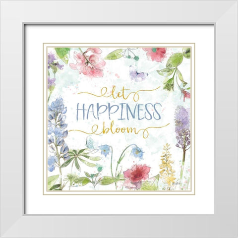 Spring Splash IV White Modern Wood Framed Art Print with Double Matting by Pertiet, Katie