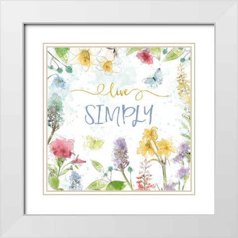 Spring Splash V White Modern Wood Framed Art Print with Double Matting by Pertiet, Katie