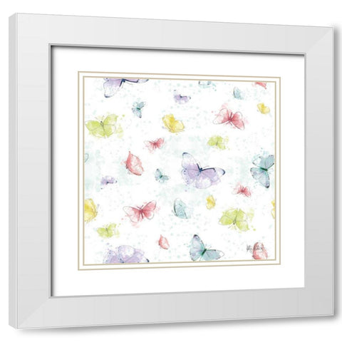 Spring Splash Pattern I White Modern Wood Framed Art Print with Double Matting by Pertiet, Katie