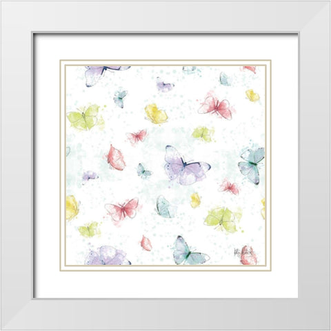 Spring Splash Pattern I White Modern Wood Framed Art Print with Double Matting by Pertiet, Katie