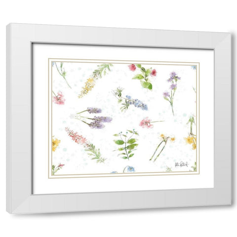 Spring Splash Pattern II White Modern Wood Framed Art Print with Double Matting by Pertiet, Katie