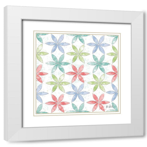 Spring Splash Pattern III White Modern Wood Framed Art Print with Double Matting by Pertiet, Katie