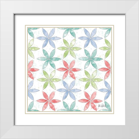 Spring Splash Pattern III White Modern Wood Framed Art Print with Double Matting by Pertiet, Katie