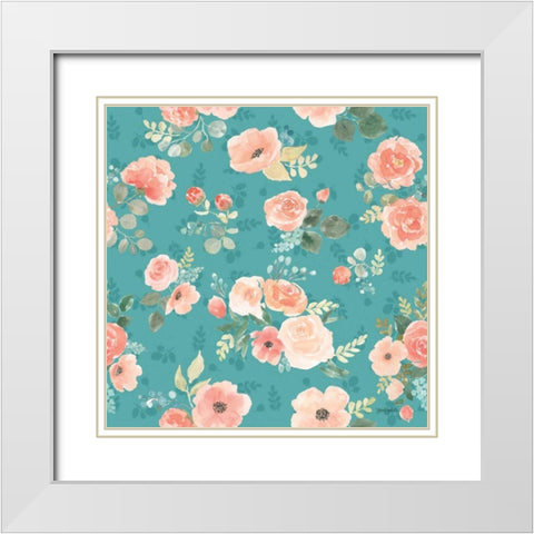 Blooming Delight Pattern IC White Modern Wood Framed Art Print with Double Matting by Jackson, Jenaya