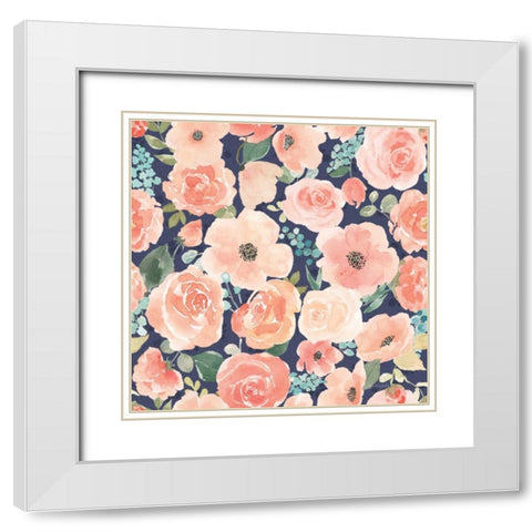 Blooming Delight Pattern VB White Modern Wood Framed Art Print with Double Matting by Jackson, Jenaya