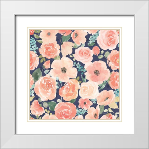 Blooming Delight Pattern VB White Modern Wood Framed Art Print with Double Matting by Jackson, Jenaya