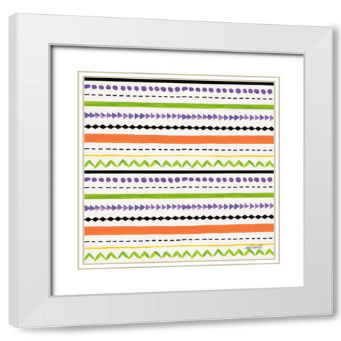 Spooky Fun Pattern IIA White Modern Wood Framed Art Print with Double Matting by Tavoletti, Anne