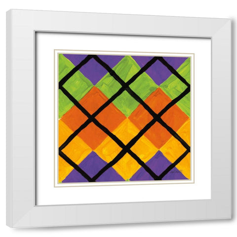 Spooky Fun Pattern IV White Modern Wood Framed Art Print with Double Matting by Tavoletti, Anne