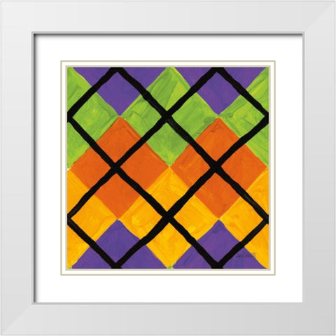 Spooky Fun Pattern IV White Modern Wood Framed Art Print with Double Matting by Tavoletti, Anne
