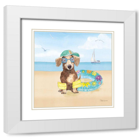 Summer Paws III No Words White Modern Wood Framed Art Print with Double Matting by Grove, Beth