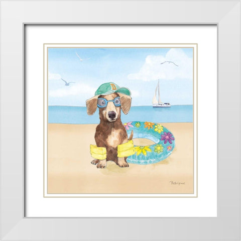 Summer Paws III No Words White Modern Wood Framed Art Print with Double Matting by Grove, Beth