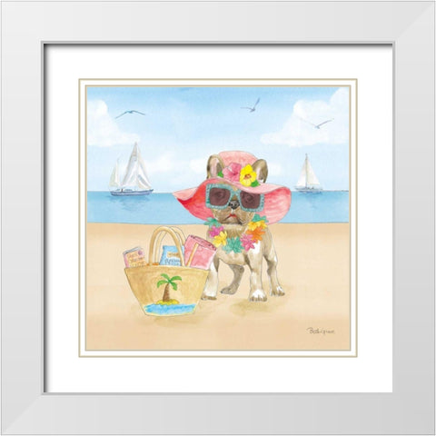 Summer Paws IV No Words White Modern Wood Framed Art Print with Double Matting by Grove, Beth