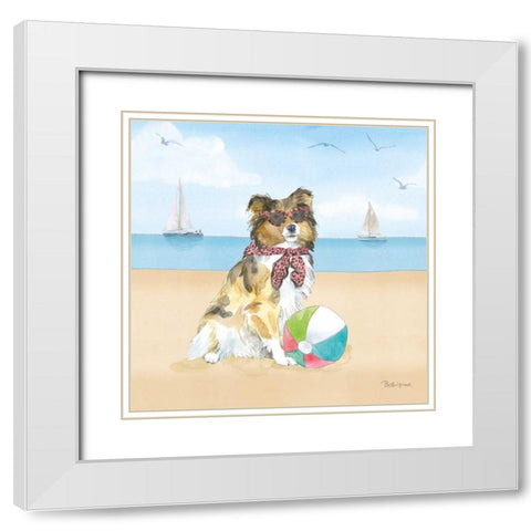 Summer Paws V No Words White Modern Wood Framed Art Print with Double Matting by Grove, Beth