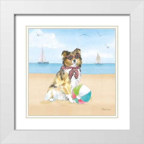Summer Paws V No Words White Modern Wood Framed Art Print with Double Matting by Grove, Beth