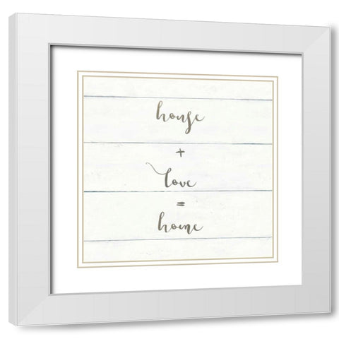 Home Sweet Home IV Shiplap White Modern Wood Framed Art Print with Double Matting by Wild Apple Portfolio