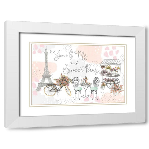 Sweet Paris I White Modern Wood Framed Art Print with Double Matting by Marshall, Laura