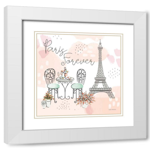 Sweet Paris III White Modern Wood Framed Art Print with Double Matting by Marshall, Laura