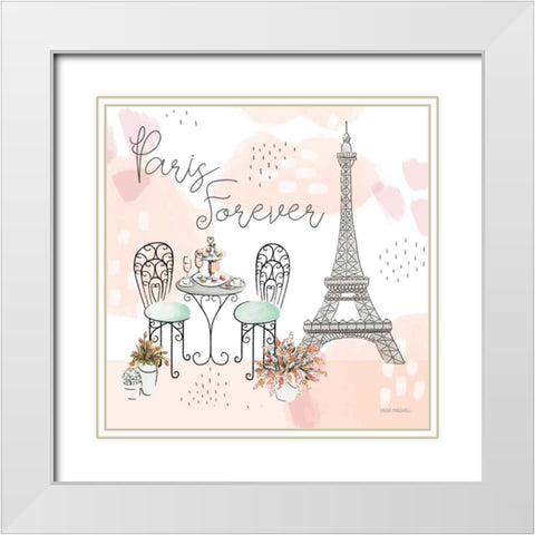 Sweet Paris III White Modern Wood Framed Art Print with Double Matting by Marshall, Laura