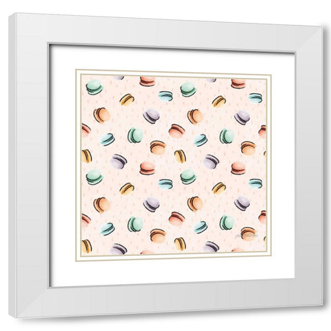 Sweet Paris Pattern II White Modern Wood Framed Art Print with Double Matting by Marshall, Laura