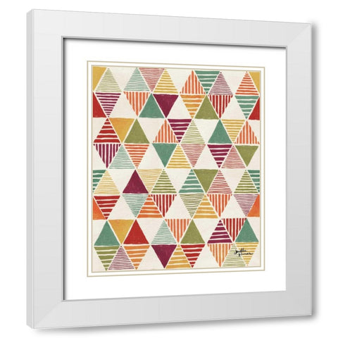 Spread the Love Pattern VIIA White Modern Wood Framed Art Print with Double Matting by Penner, Janelle