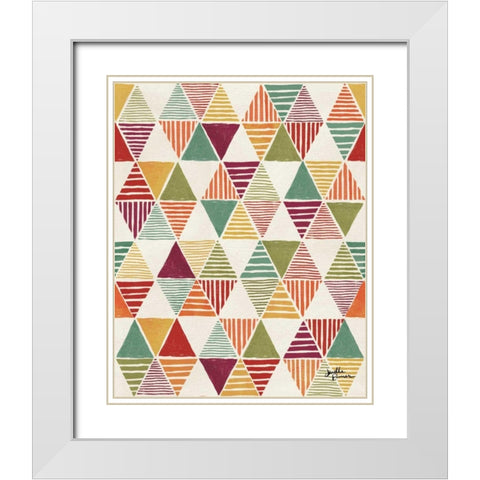 Spread the Love Pattern VIIA White Modern Wood Framed Art Print with Double Matting by Penner, Janelle