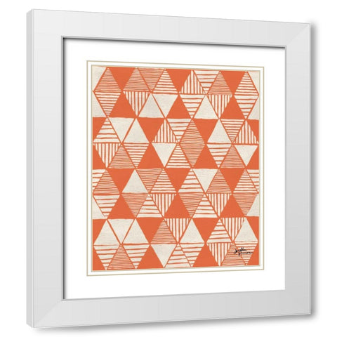 Spread the Love Pattern VIID White Modern Wood Framed Art Print with Double Matting by Penner, Janelle