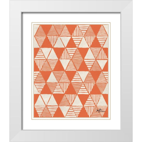 Spread the Love Pattern VIID White Modern Wood Framed Art Print with Double Matting by Penner, Janelle