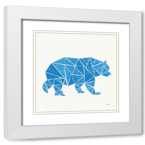Geometric Animal I White Modern Wood Framed Art Print with Double Matting by Prahl, Courtney