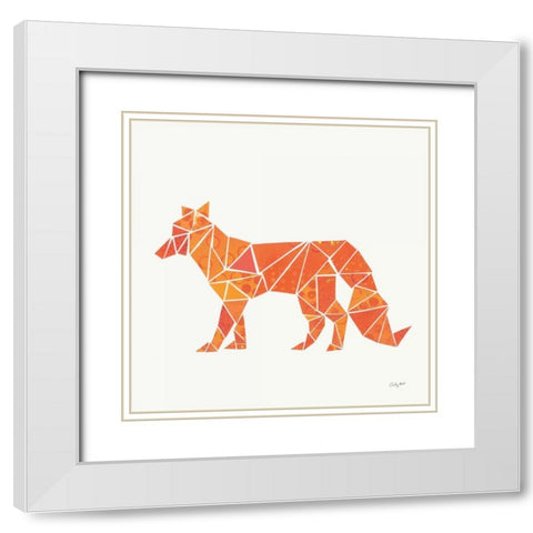Geometric Animal II White Modern Wood Framed Art Print with Double Matting by Prahl, Courtney