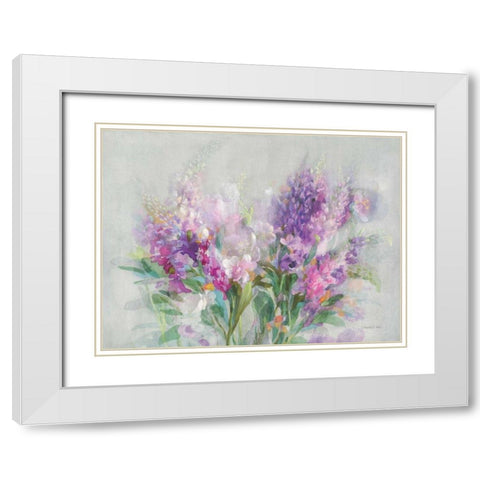 Garden Abundance White Modern Wood Framed Art Print with Double Matting by Nai, Danhui