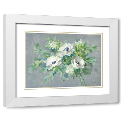 Bouquet for You White Modern Wood Framed Art Print with Double Matting by Nai, Danhui