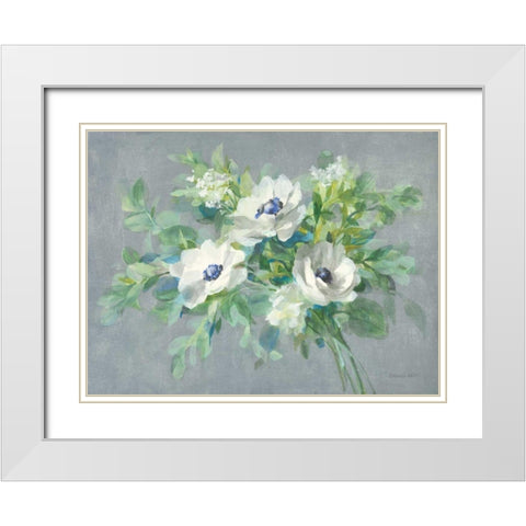 Bouquet for You White Modern Wood Framed Art Print with Double Matting by Nai, Danhui