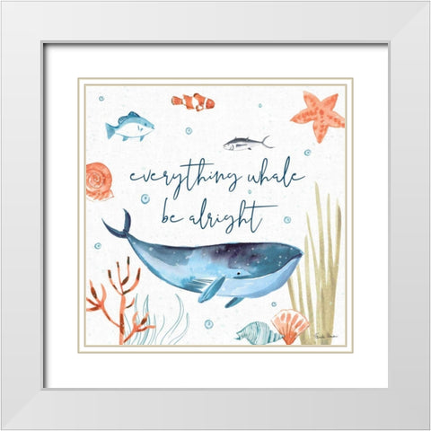 Whale Tale IV White Modern Wood Framed Art Print with Double Matting by Zaman, Farida